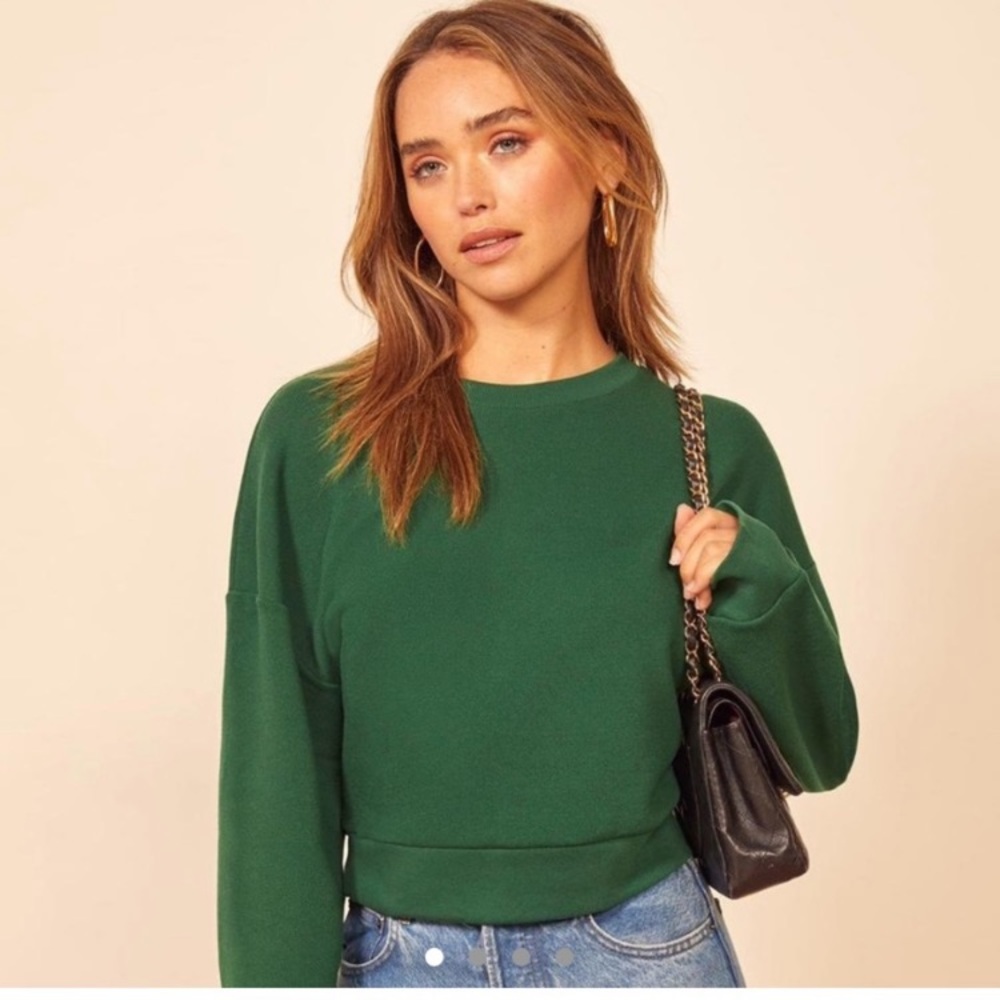 Reformation Jeans Hunter Sweatshirt Green Sz Medium
